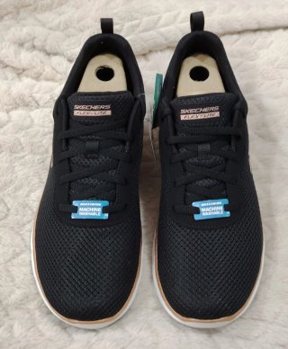 Zapatillas Skechers Flex Appeal Negro/Dorado