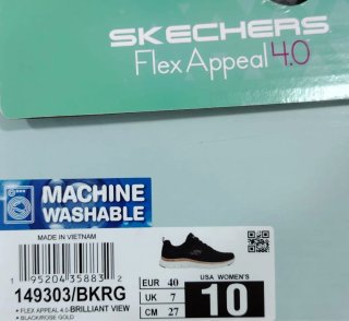 Zapatillas Skechers Flex Appeal Negro/Dorado