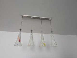 Lámpara colgante cristal multicolor
