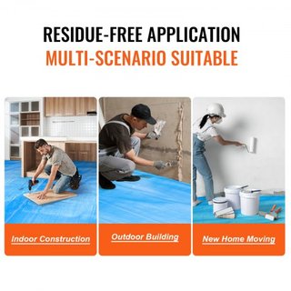 Película de Protección para Alfombra, Escudo de Suelo y Superficie de 40" x 84", Fácil de Cortar, Instalación Simple, Película de Protección para Tapetes de Tela de Fibra para Construcción y Renov...