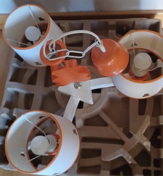 Lámpara infantil oso naranja y blanco