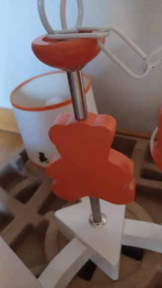 Lámpara infantil oso naranja y blanco