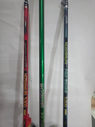 3 cañas de pescar telescópicas