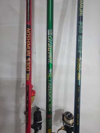 3 cañas de pescar telescópicas