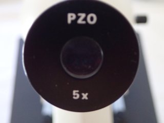 Microscopio PZO con caja de madera
