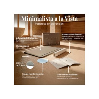 Alfombra Baño Diatomita Secado Rápido Antimoho