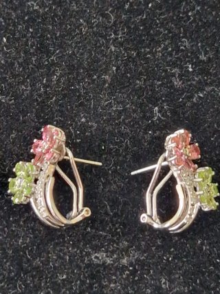 Pendientes Oro Flores Diamantes