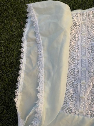 Camisón vintage azul celeste con encaje