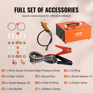 Compresor de Aire PCP, Compresor Portátil de Aire PCP de 4500PSI con Convertidor Integrado, Parada Automática | DC12V/AC230V | Compresor de Tanque de Paintball Libre de Aceite y Agua para Rifle de...