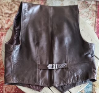 Chaleco de Piel Vintage Marrón