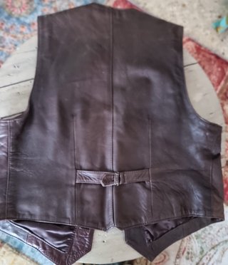 Chaleco de Piel Vintage Marrón