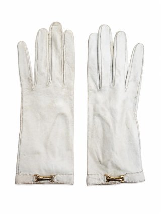 Conjunto Bolso y Guantes Loewe Beige/Blanco Años 6