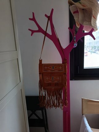 Bolso hippie de cuero con flecos