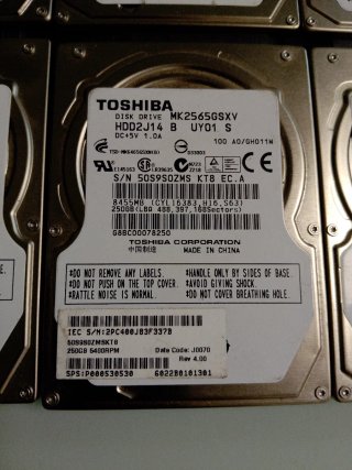 Lote 10 Discos HDD Toshiba 250GB + 1 Fujitsu