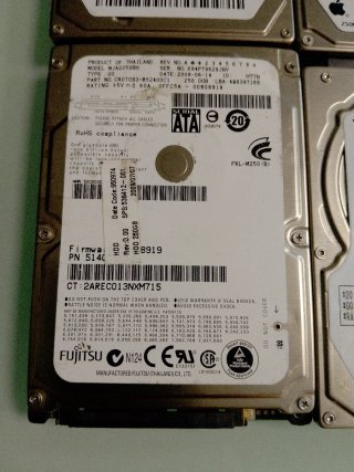 Lote 10 Discos HDD Toshiba 250GB + 1 Fujitsu
