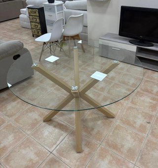 Mesa redonda de cristal moderna ¡NUEVA!
