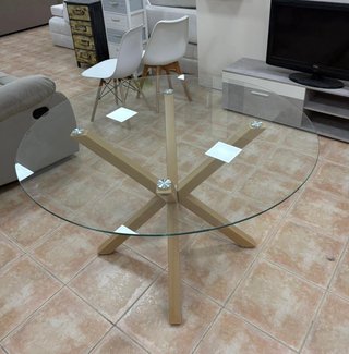 Mesa redonda de cristal moderna ¡NUEVA!
