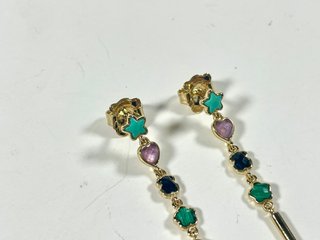 Pendientes Tous Glory Plata Bañada Oro Multicolor