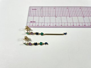 Pendientes Tous Glory Plata Bañada Oro Multicolor