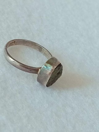 Anello Argento 925 con Moldavite Vltavin