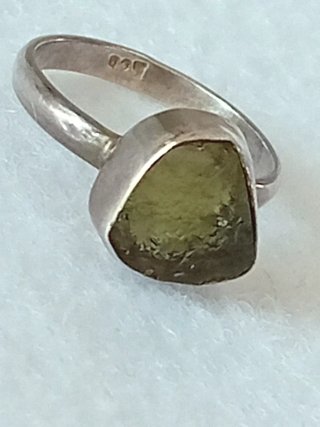 Anello Argento 925 con Moldavite Vltavin