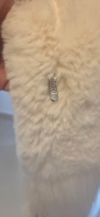 Abrigo Pinko pelo blanco y gris