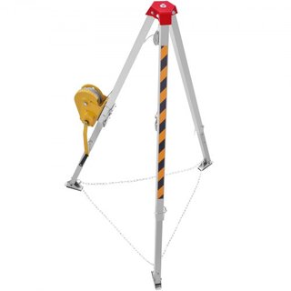 Kit de trípode para espacios confinados, winch de 816.4 kg, trípode para espacios confinados con patas de 2.13 m y cable de 30 m, trípode de rescate para espacios confinados con protección contra ...