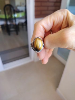 Anillo Ojo de Tigre Plata