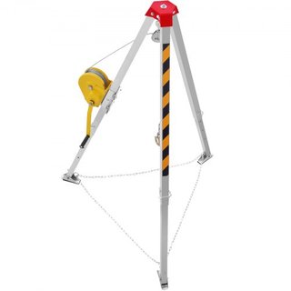 Kit de trípode para espacios confinados, winch de 1179 kg, trípode para espacios confinados con patas de 2.43 m y cable de 30 m, trípode de rescate para espacios confinados con protección contra c...