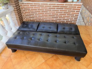 Sofá cama negro polipiel