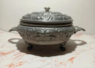Zuppiera antica in peltro 95%