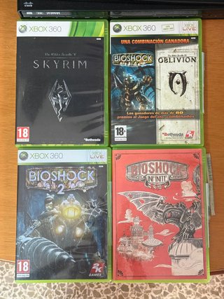 Pack 5 Juegos XBOX. Saga Bioshock + Elder Scrolls