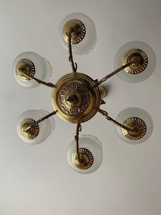 Lámpara Techo Clásica Años 80 Oro Cristal