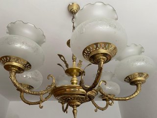 Lámpara Techo Clásica Años 80 Oro Cristal
