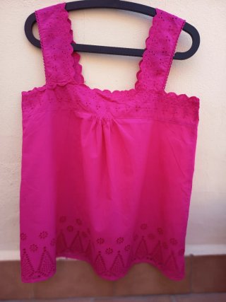 Top fucsia bordado Talla XL