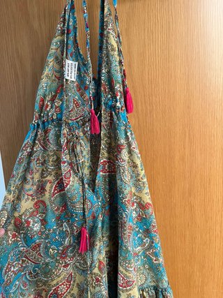 Vestido de seda estampado