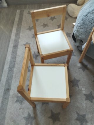 Mesa infantil madera y tablero blanco