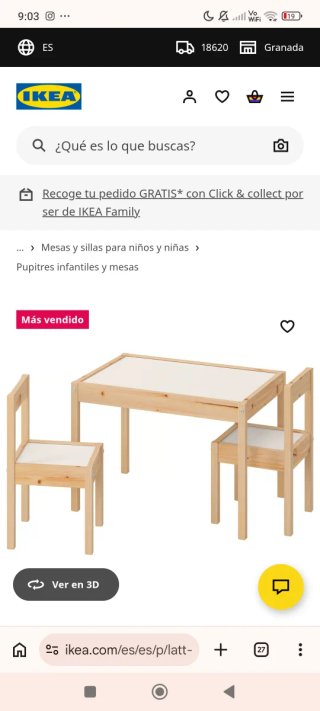 Mesa infantil madera y tablero blanco