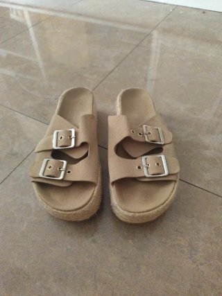 Sandalias Plataforma Beige