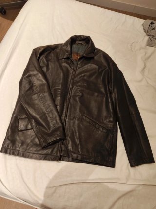 Chaqueta de piel Cortefiel Marrón