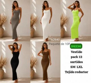 Vestidos largos ajustados efecto reductor