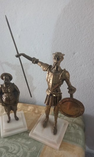 Figuras Bronce Don Quijote y Sancho Panza