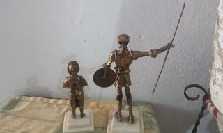 Figuras Bronce Don Quijote y Sancho Panza