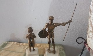 Figuras Bronce Don Quijote y Sancho Panza