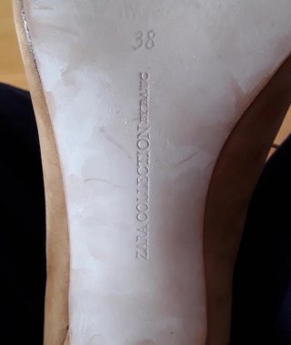 Sandalias abotinadas marrones n° 38 ZARA