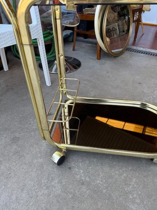 Carro camarera dorado retro vintage cristal