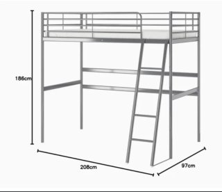 Letto a castello con scrivania Ikea Svarta