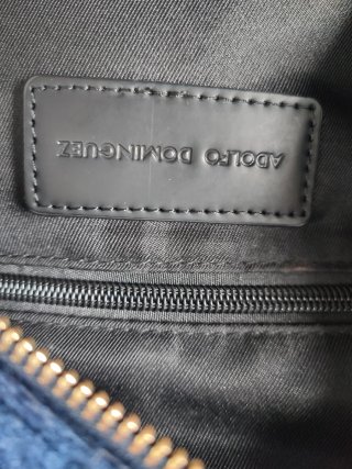 Mochila Adolfo Domínguez Azul Terciopelo