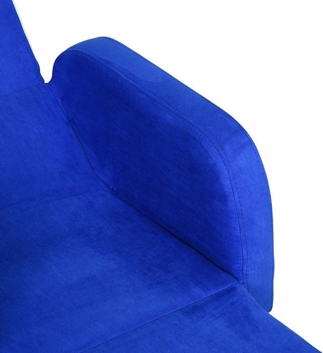 Sillón Cama 2 en 1 para Habitación Infantil con Relleno y Tapizado de Franela Azul, Máx. 65 Kg, 47X45X38Cm