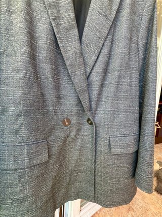 Americana Zara Gris Cuadros Talla M